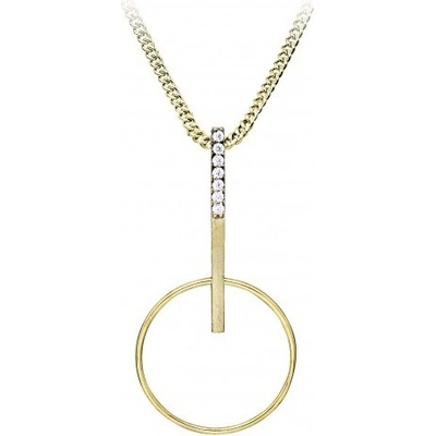 Silver Cat Minimalistický pozlátený náhrdelník so zirkónmi SC523