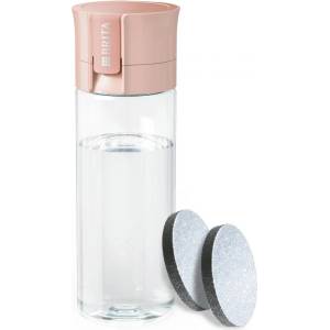 Brita Филтрираща бутилка за вода Brita Fill & Go Vital, 600 мл, MicroDisc филтри, Без BPA, Розов (Fill & Go Vital Peach)