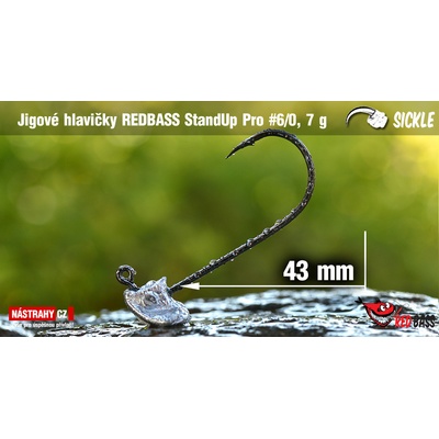 REDBASS Neváznoucí jigová hlava StandUp Pro Sickle vel.6 37 - 43mm 7g 5 ks