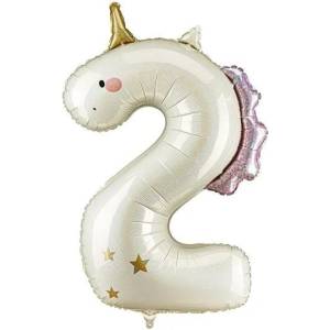 Party Deco Фолиен балон цифра във формата на еднорог - 2 (fb359-2)