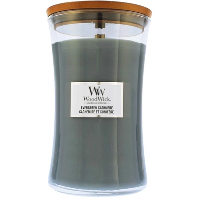 WoodWick Evergreen Cashmere ароматна свещ с дървен фитил 609 гр
