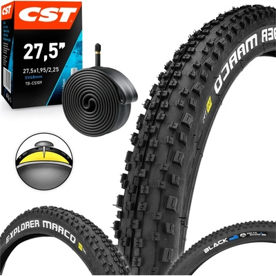 Sada plášťov na horský bicykel MTB - BLACK EXPLORER - 27,5x2,10 + CST