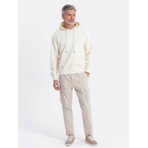 Ombre Clothing Кремав мъжки суитчър с кенгуру и качулка Ombre Clothing Ombre Clothing | Byal | МЪЖЕ | M