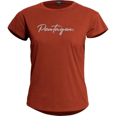 Pentagon Dámske tričko Calligraphy Maroon Red