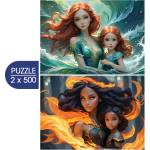 Alipson Puzzle - Puzzle 2x500 Water and Fire - Mother and Daughter Collection - 500 piese