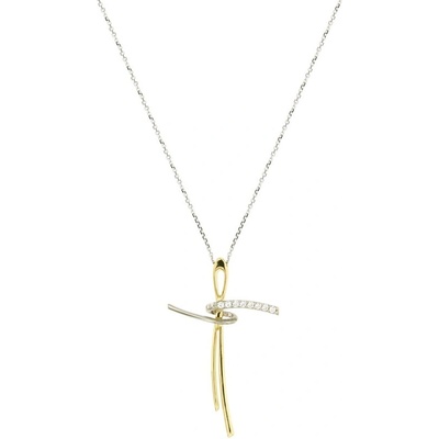 Cara Diamanti Дамско колие от бяло и жълто злато Cara Diamanti P3320G/W (P3320G/W)