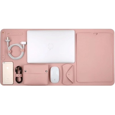 Innocent Luxusná PU kožená sada 5 v 1 pre MacBook Pro Retina 15" - ružová