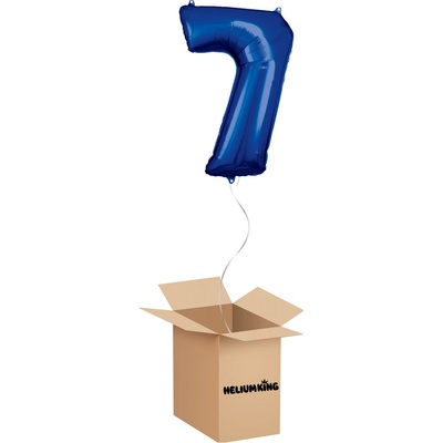 HeliumKing Balónový box Narodeninové číslo 7 modré 86 cm