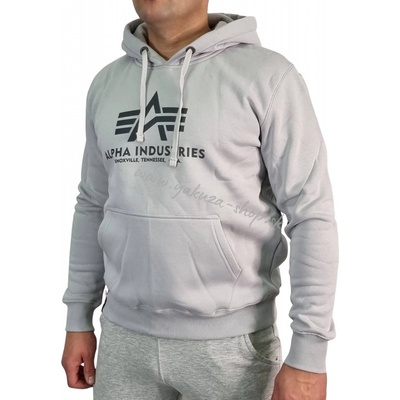 Alpha Industries Basic Hoody pánska mikina Pastel Grey