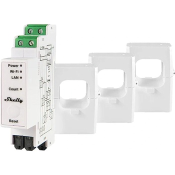 Shelly Трифазен електромер Shelly - Pro 3EM 400A, Wi-Fi, LAN, бял (3800235268117)