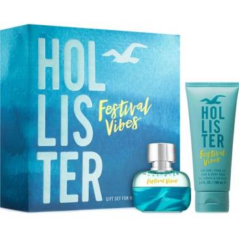 Hollister Festival Vibes подаръчен комплект с тоалетна вода 50мл и душ гел 100мл за мъже 1 бр