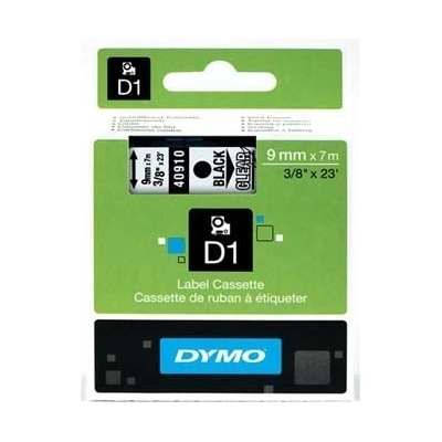 Dymo originální páska do tiskárny štítků, Dymo, 40910, S0720670, černý tisk/transparentní 40910