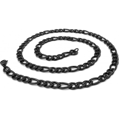 Steel Jewelry Řetízek figaro černý z chirurgické oceli NH250112