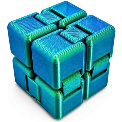 Antistresová kostka Infinity Cube Svíčkománie3D Modro zelená lesklá – Zboží Dáma