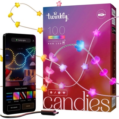 Twinkly TWKS100RGB-T LED RGB Stmievateľná vianočná reťaz 100xLED 8 m USB Wi-Fi TW0052