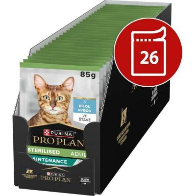 Pro Plan Cat Sterilised bílá ryba ve šťávě 26x85 g