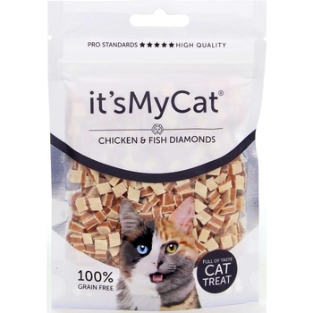 It’s My Cat It's My Cat Chicken & Fish Diamands Grain Free - Котешко лакомство пиле и риба диамант, без зърно, 50 гр