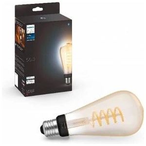 Philips White E27 Large Edison Filament ST72 550lm, warm white light, dimmable, controllable via app, compatible with Amazon Alexa (Echo, Echo Dot), pack of 1 - 929003052301 - mallbg