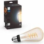 Philips White E27 Large Edison Filament ST72 550lm, warm white light, dimmable, controllable via app, compatible with Amazon Alexa (Echo, Echo Dot), pack of 1 - 929003052301