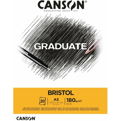 Canson Graduate Bristol kresliaci blok 180 g/m²20 listov A5 lepený