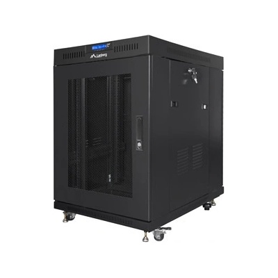 Lanberg rack cabinet 19" free-standing 15U/800x1000 (flat pack) with mesh door lcd black v2 (FF01-8015-23BL)