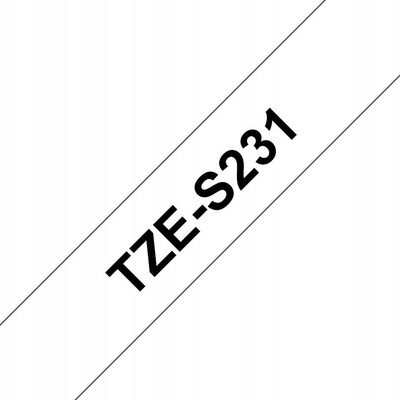Brother TZE-S231 12 mm bílá černá silné lepidlo pro E300VP E550WVP TZES231
