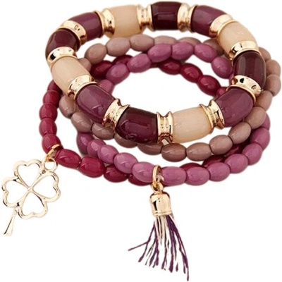 Amparo Miranda Náramek s korálky NM77 Purple