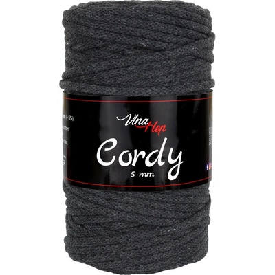 Vlna-hep Cordy 5mm - šňůra - bavlna Cordy 5mm: 8236 Tmavě šedá