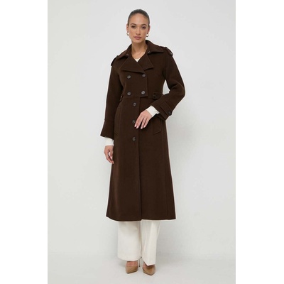 IVY & OAK Вълнено палто Ivy Oak в кафяво преходен модел с двуредно закопчаване (IO1123F1118)