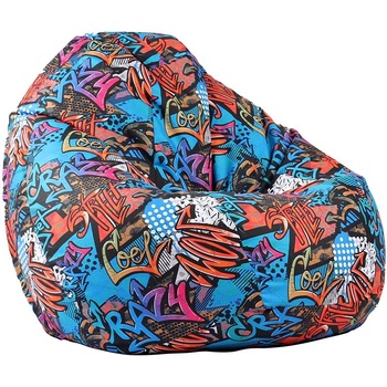 Image 1 of PUFRELAX Пуф, круша, 520л. , Nirvana Gigant - Street Art, Водоустойчив, Перящ се калъф, Пълнеж от Полистиролни перли, принт, 8304 (PUF-G-NGG-TEXP-STR)