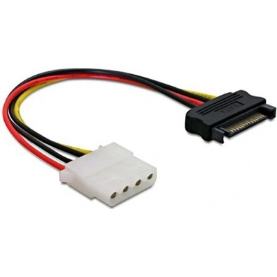 DELOCK Power Adapter SATA 15-pin samec na Molex samice 4-pin, 12cm
