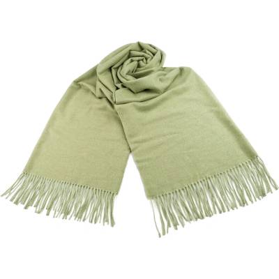 Šál typu pashmina so strapcami 10 zelenobežova