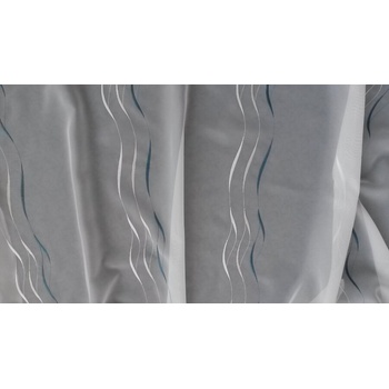 Vyšívaná luxusná záclona bílá - tm. tyrkys GERSTER 195/0800 180 cm