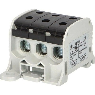 Eleman Svorka univerzální RKA 50 1/6 L S, 150A, 1pól. (6x vstup), AL/CU, černá, na DIN/na panel