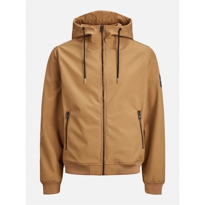 Jack and Jones Мъжко яке Jack and Jones Softshell Zip Hooded Jacket Mens - Otter