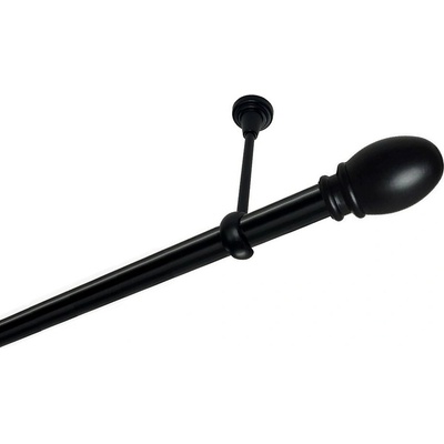 OK-GarnýžeCZ Garnýž kovová jednořadá 25mm Belluno černá 230 cm do stropu / na tunýlek - bez kroužků