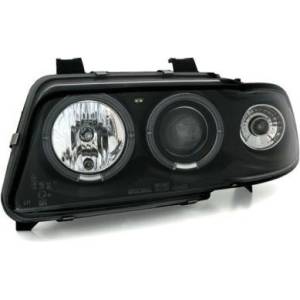  Кристални фарове за Audi A4 Angel Eyes (1995-1998) - черни