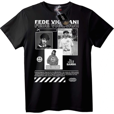 NOONEBRAND Тениска Феде Виджевани - 7XL, Black