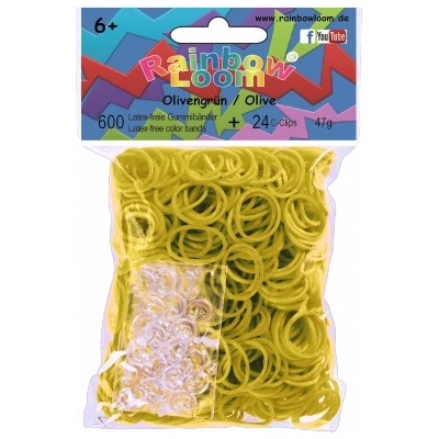 RAINBOW LOOM Original gumičky 600 kusov olivovo zelené
