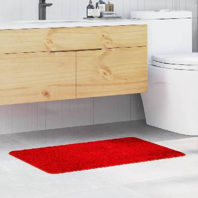 vidaXL Килимче за баня с антихлъзгаща повърхност Червено 60 x 90 cm ПП (4019838)