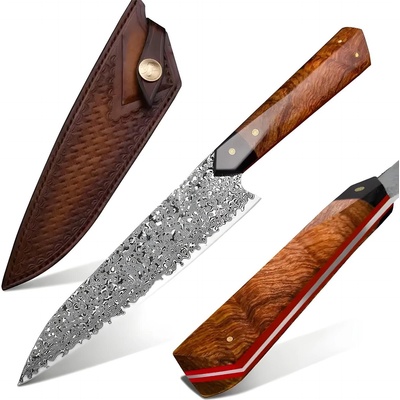 HARAHU Дамаски кухненски нож harahu ko-29022 - Кафяв kp29022 (ko-29022)