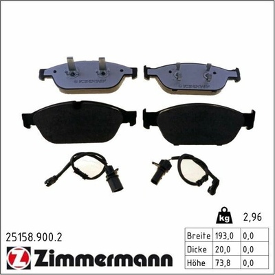 Sada brzdových platničiek kotúčovej brzdy ZIMMERMANN 25158.900.2