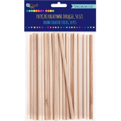 dp Craft Tyčky dřevěné přírodní kulaté průměr 5mm (50ks)