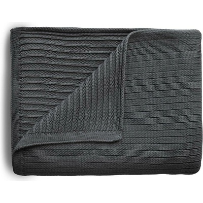 Mushie pletená detská deka z organickej bavlny Dark Grey