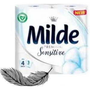 Milde бяла тоалетна хартия 4бр. sensitive (Mi78-63)