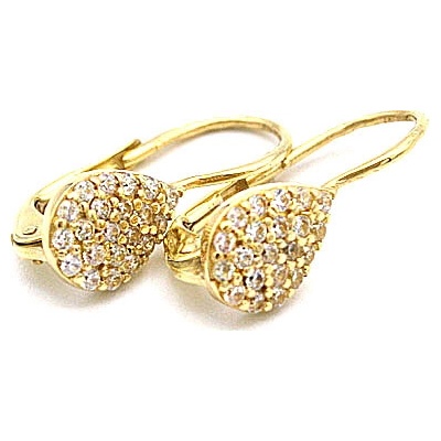 B&B Goldinvestic zlaté nušnice kapky se zirkony N5576-585/1000