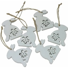 GOBA Veľkonočná dekorácia závesná – Zajačiky malé, 6 ks