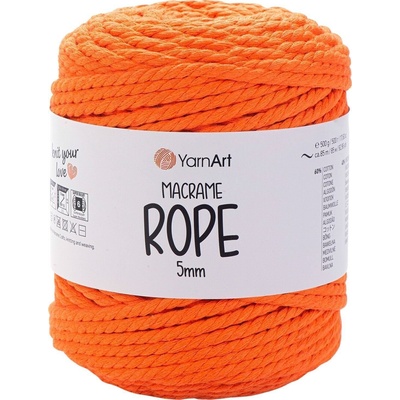 YARNART Macrame Rope 5 mm 85 m 800 Orange юта (Macrame Rope 5 mm 800)