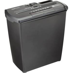 Amazon Basics Strip Cut Paper Shredder, 7-8 Sheets, for A4 Documents and Credit Cards, 12L Bin, Black - PBH-55473 (PBH-55473 EU)