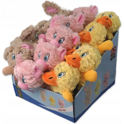 Dog Fantasy Hračky Playful Box Farm zvierat pískací mix 21 cm 24 ks